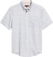 Johnston & Murphy Pelican Print Short Sleeve Button Down Shirt