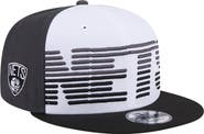 New Era Men's New Era White/Black Brooklyn Nets Throwback Gradient Tech Font 9FIFTY Snapback Hat