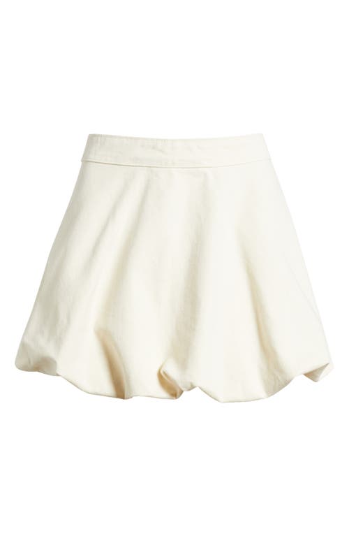 Mango Lila Bubble Hem Denim Miniskirt In White