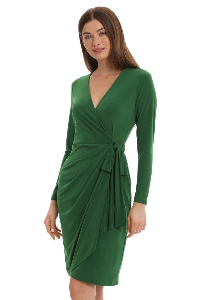 Matte Jersey Long Sleeve Wrap Dress, Alternate, color, FORMAL GARDEN
