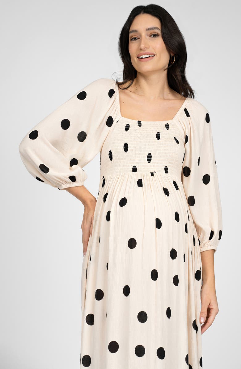 Seraphine Shirred Midi Maternity Dress, Alternate, color, 