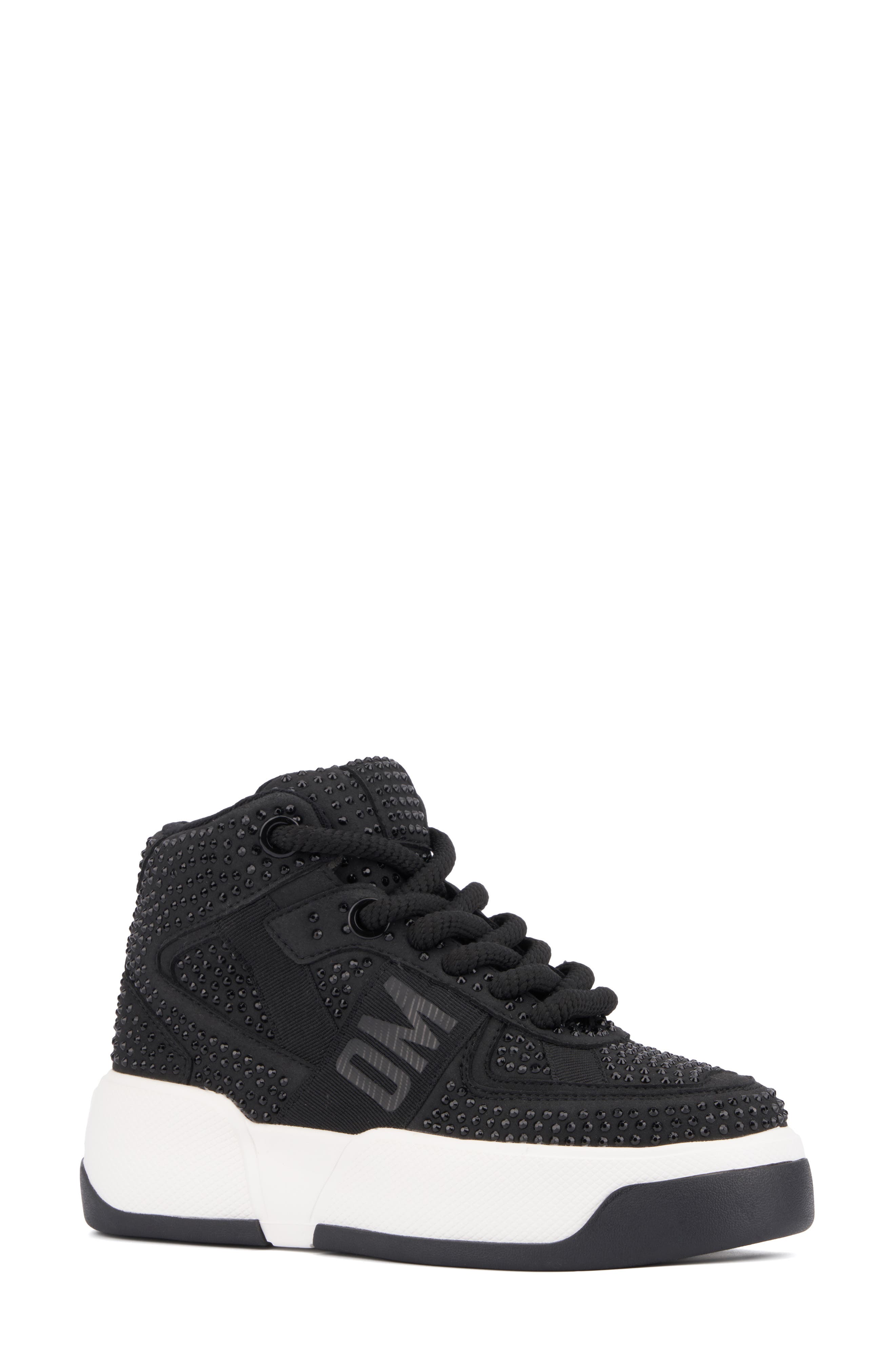 OLIVIA MILLER Lamia Rhinestone Sneaker, Main, color, Black