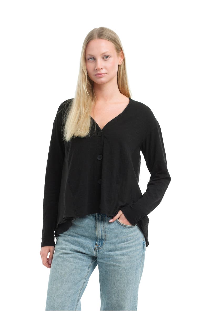 WILT Clothing Button Front Mixed Cardigan, Alternate, color, Black