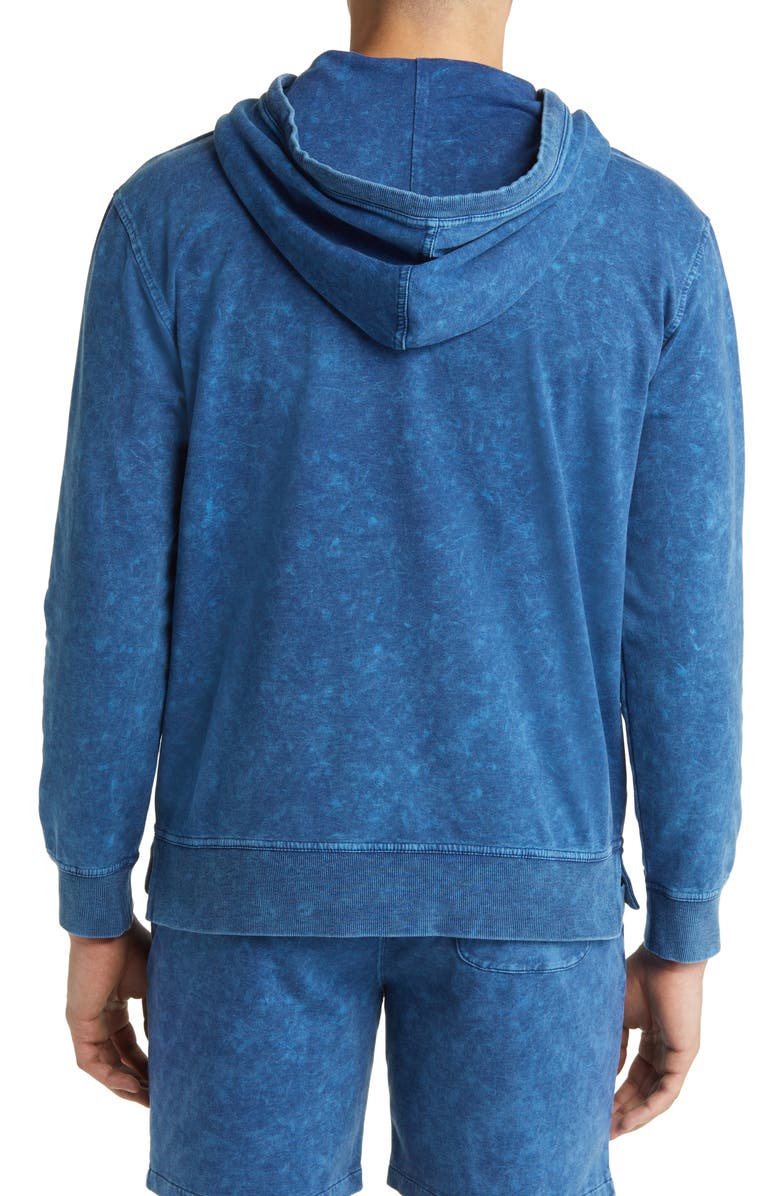 Stone Rose Acid Wash Fleece Hoodie, Alternate, color, Navy