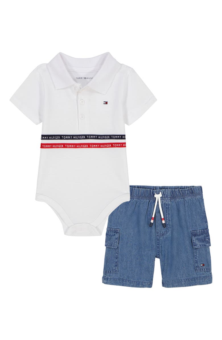 Tommy Hilfiger Polo Bodysuit & Shorts, Main, color, 