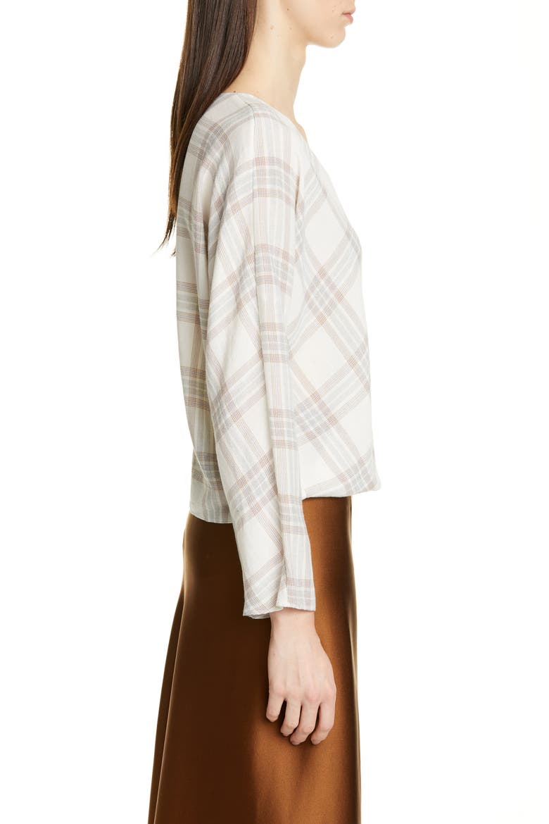 Plaid Crossover Top, Alternate, color, OFF WHITE