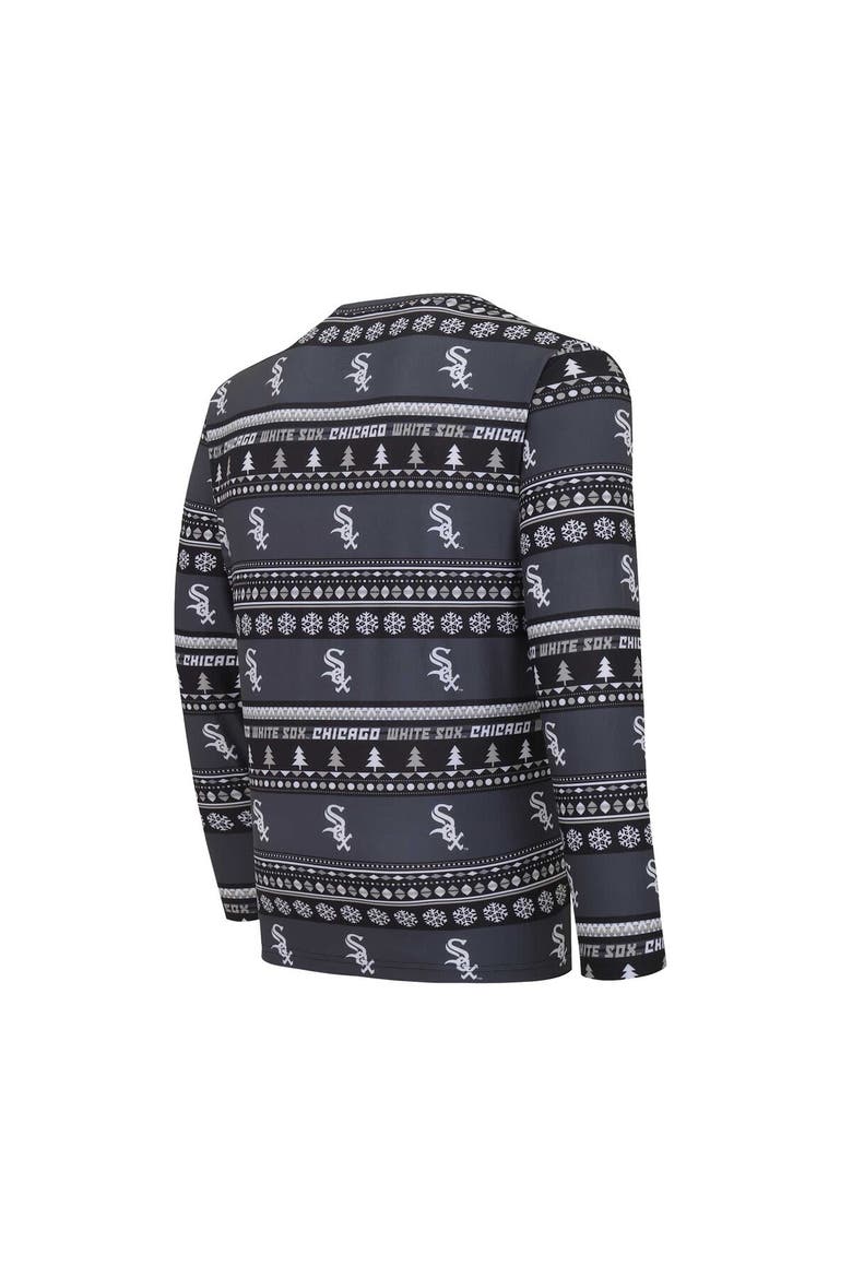 Men's Concepts Sport Black Chicago White Sox Knit Ugly Sweater Long Sleeve Top & Pants Set, Alternate, color, Black