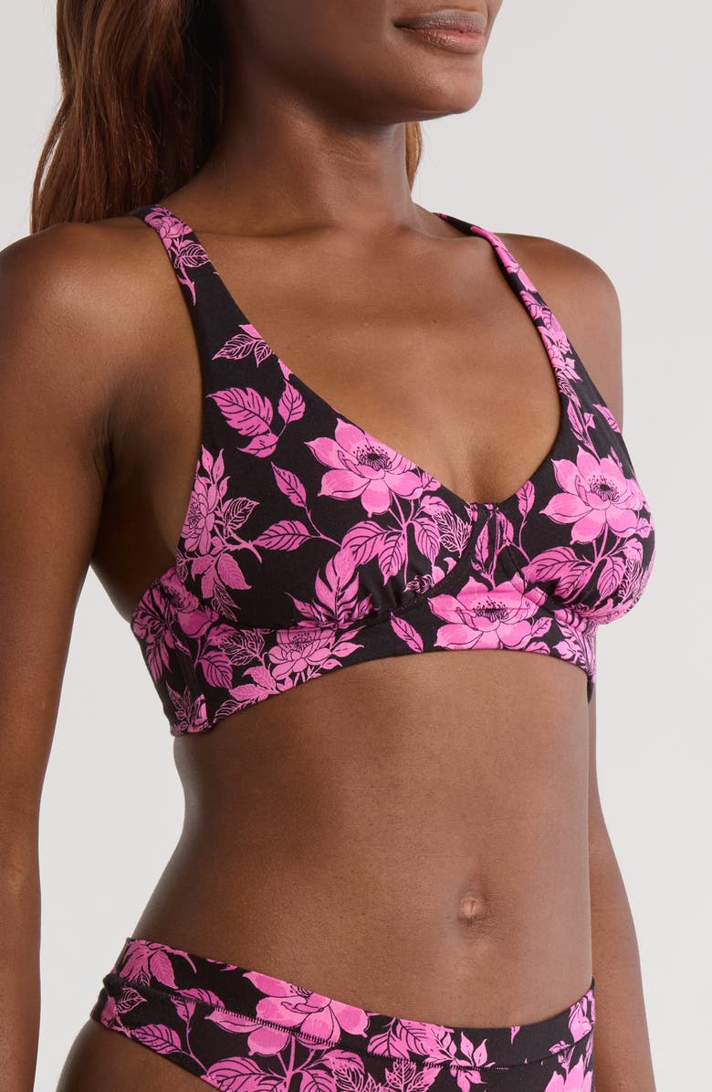 MeUndies FeelFree Longline Bralette, Alternate, color, Pink Bloom