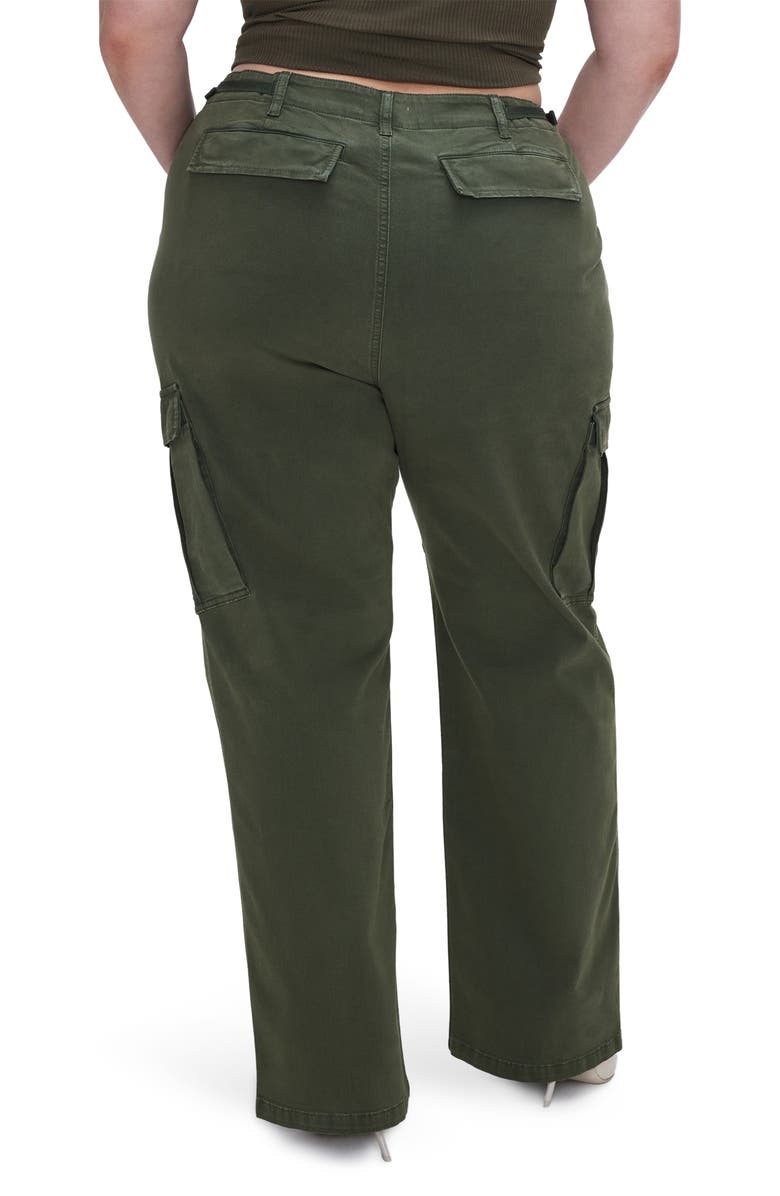 Good American Uniform Brushed Twill Cargo Pants, Alternate, color, 