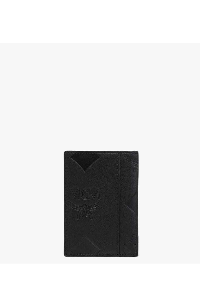MCM Aren Bifold Card Wallet in Maxi Monogram Leather, Alternate, color, Black