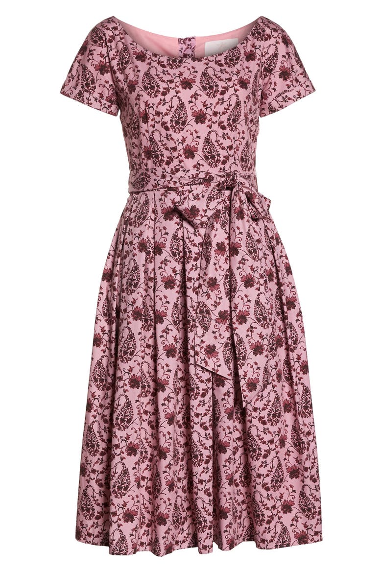 Hallie Fit & Flare Dress (Nordstrom Exclusive), Alternate, color, ROSE/ LIGHT BURGUNDY