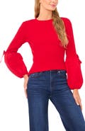 CeCe Mixed Media Layered Look Sweater