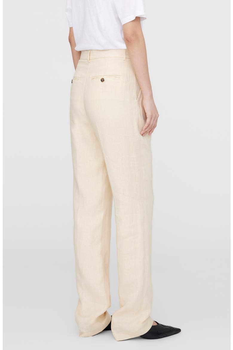 Jay High Waist Pleated Wide Leg Linen Trousers, Alternate, color, LIGHT YELLOW LINEN