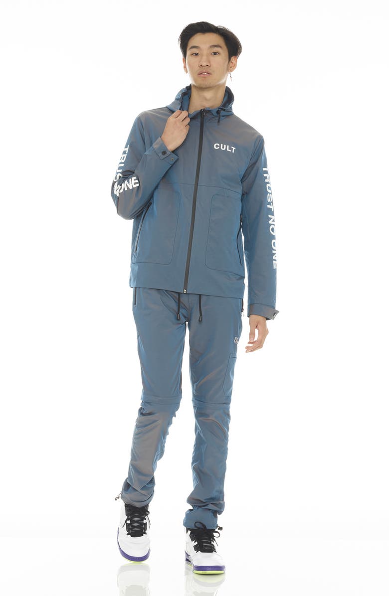 Cult of Individuality Zip Pocket Hooded Windbreaker, Alternate, color, Sea Foam