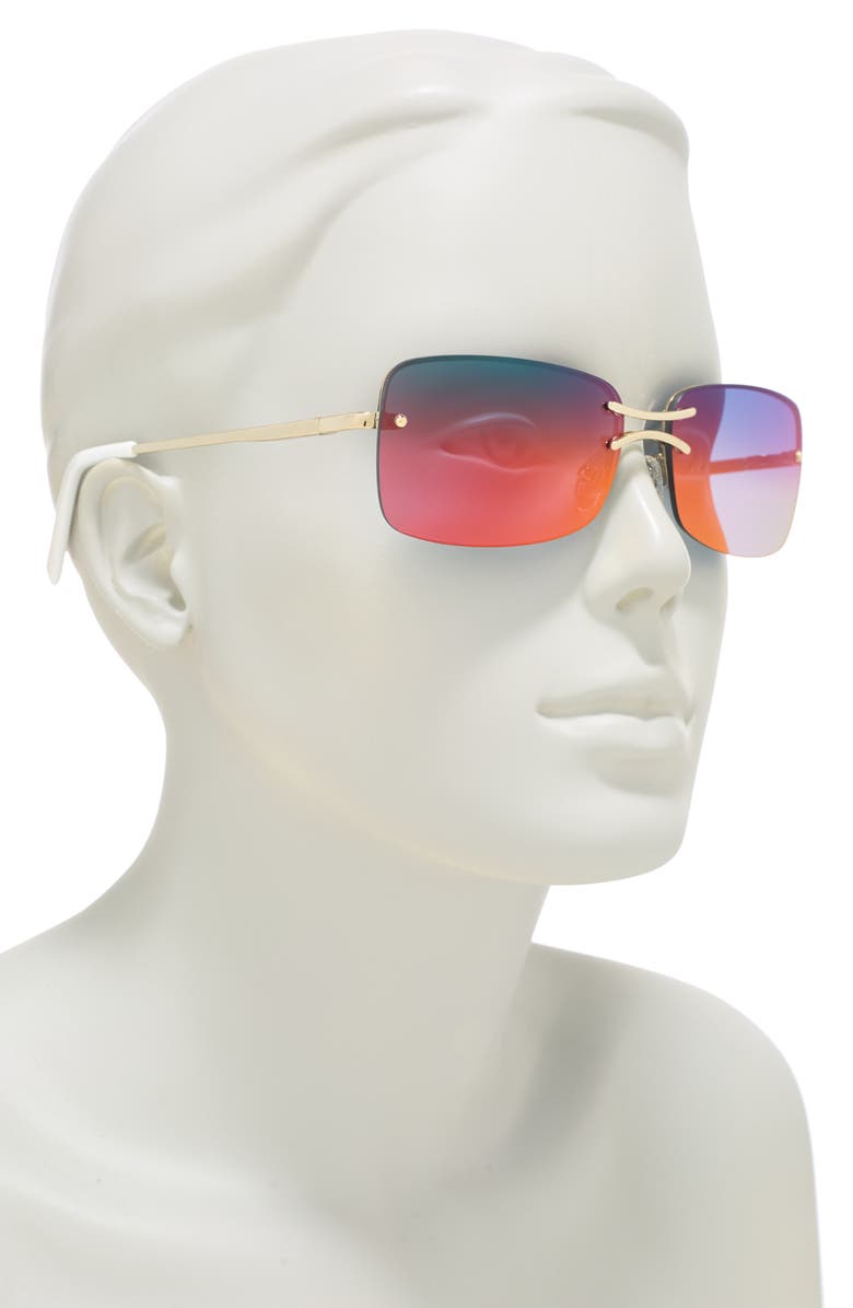 Le Specs That's Hot 62mm Oversize Tinted Rimless Sunglasses, Alternate, color,