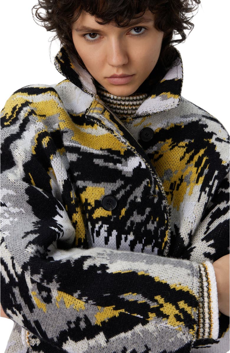 Missoni Double-breasted Caban With Tiger Pattern, Alternate, color, Multicoloured