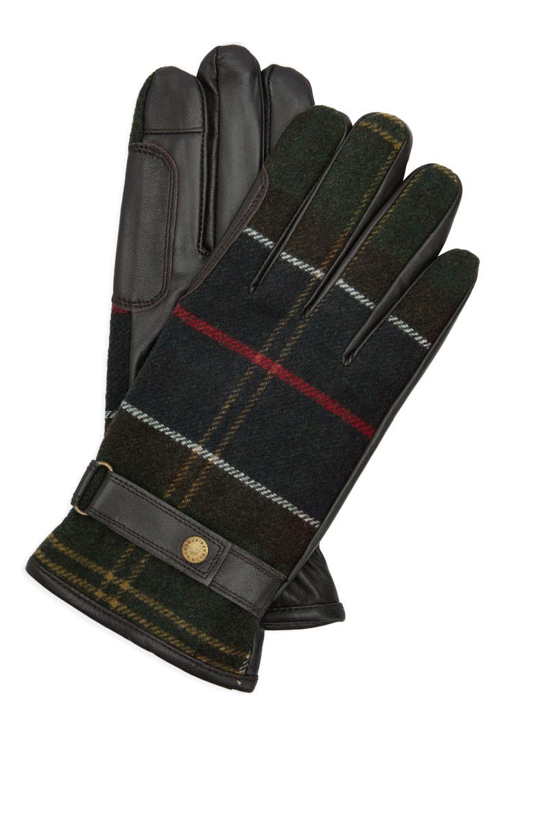 Barbour Aubrey Tartan Waterproof Touchscreen Gloves, Main, color, Black Classic Tartan