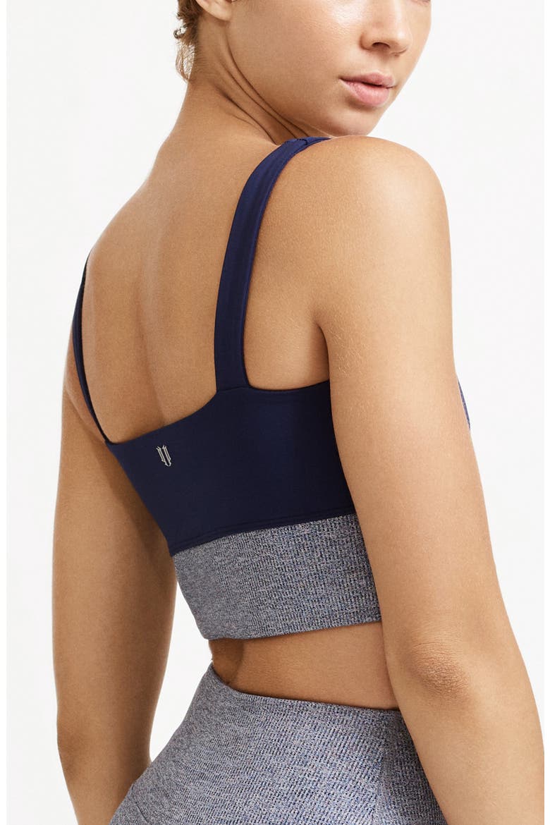 The Glow Up by EleVen by Venus Williams x K-Swiss All That Shimmers Tennis Sports Bra, Alternate, color, ADMIRAL NAVY