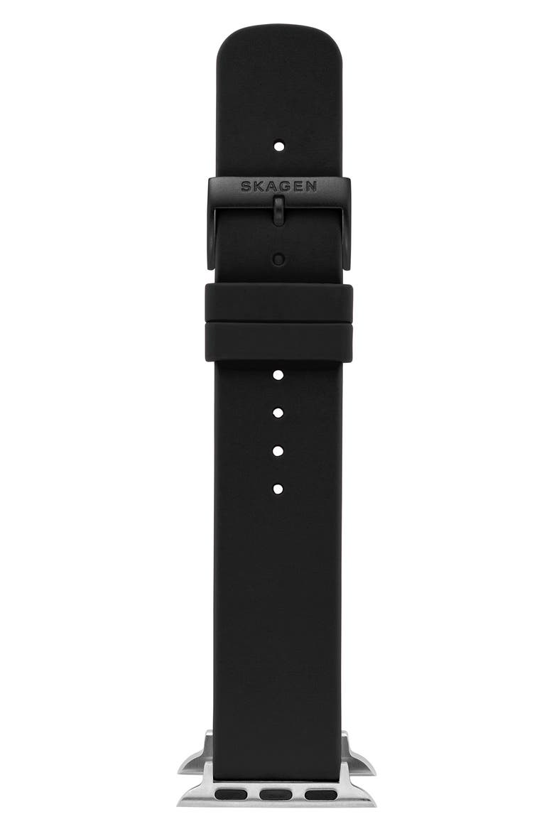 Silicone 38mm Silicone Apple Watch® Strap, Alternate, color, BLACK