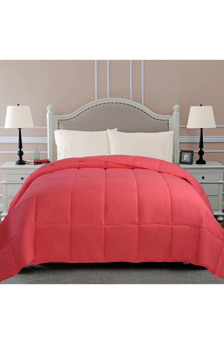 Superior Classic All-Season Reversible Down Alternative Comforter, Alternate, color, Coral