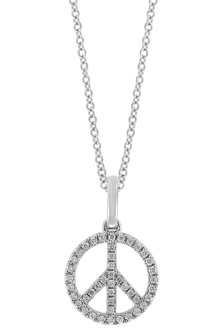 Diamond Pavé Pendant Necklace - 0.12ctw, Main, color, SILVER