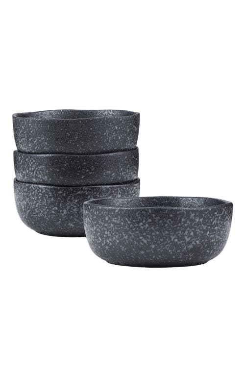 Stone Lain Tom Stoneware 4-piece Bowl Set In Black