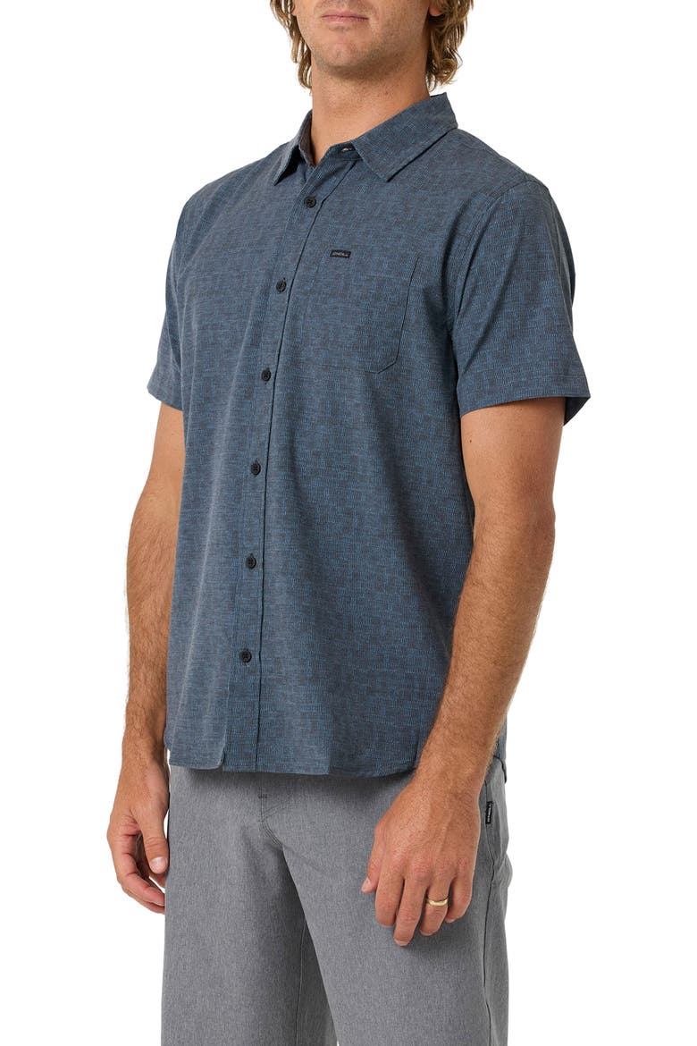 TRVLR Performance Short Sleeve Button-Up Shirt, Alternate, color, BLACK