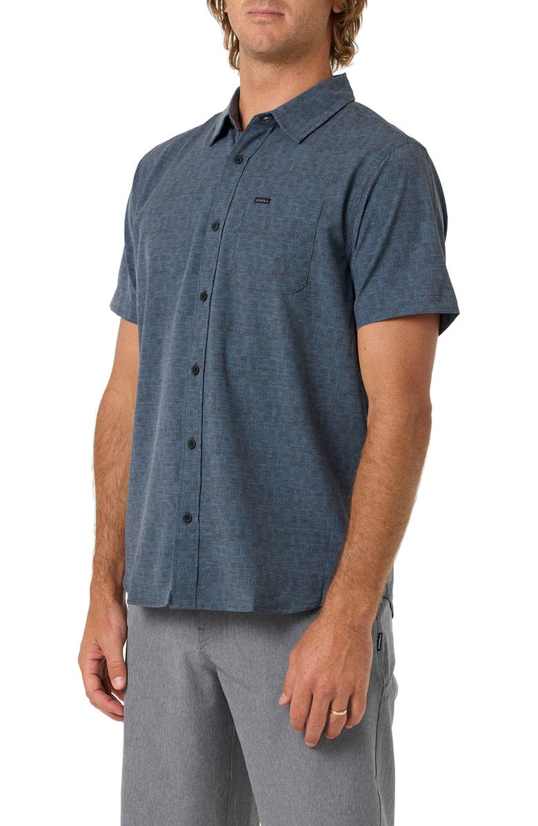O'Neill TRVLR Performance Short Sleeve Button-Up Shirt, Alternate, color, Black