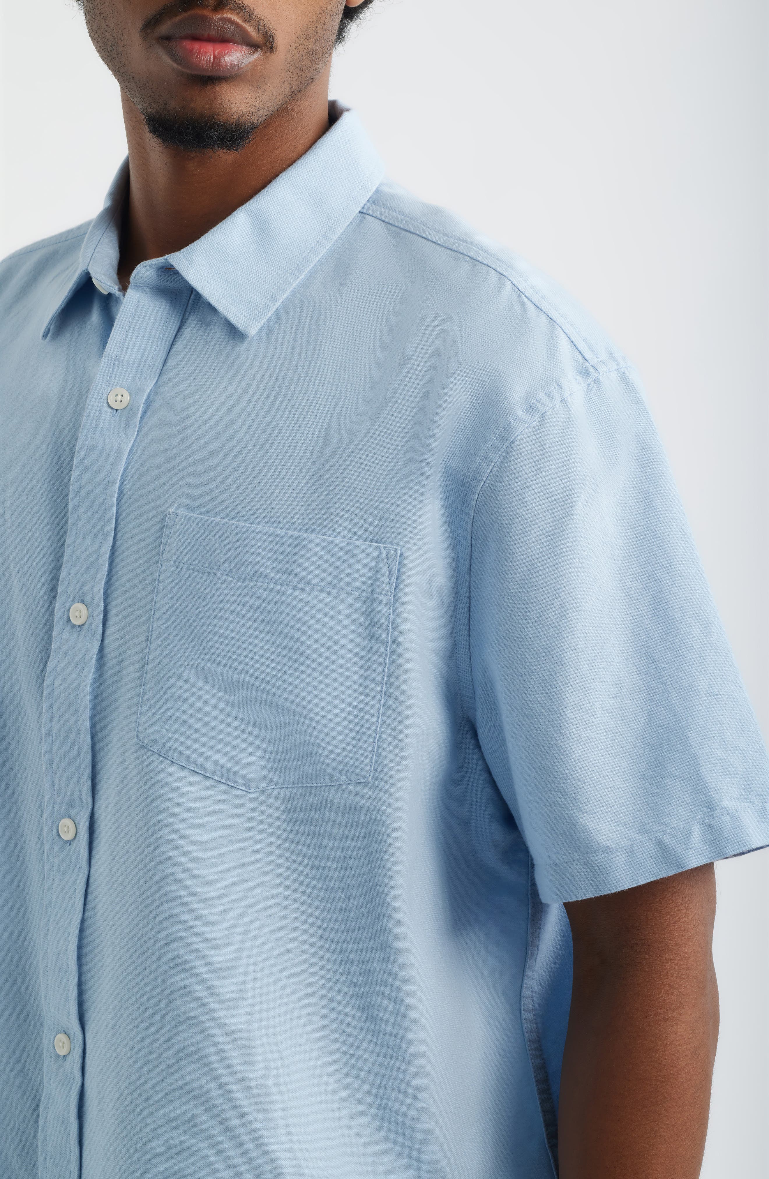 Boxy Crop Oxford Button-Up Shirt - image 4