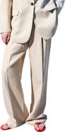 MANGO Straight Fit Pleat Front Pants