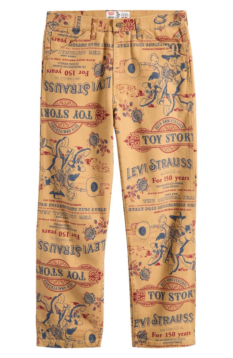 Levi's<sup>®</sup> x Disney Pixar<sup>®</sup> Toy Story Print Double Knee Canvas Carpenter Pants, Alternate, color,