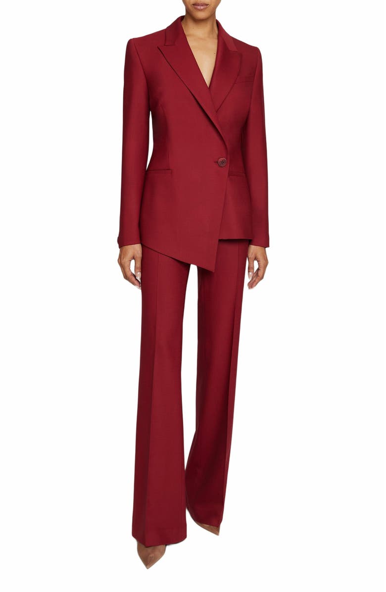 Santorelli MARA Tailored Single Button Asymmetrical Blazer in Virgin Wool Stretch, Alternate, color, 