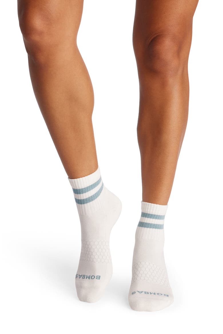 Stripe Quarter Socks, Alternate, color, FOG HARBOR