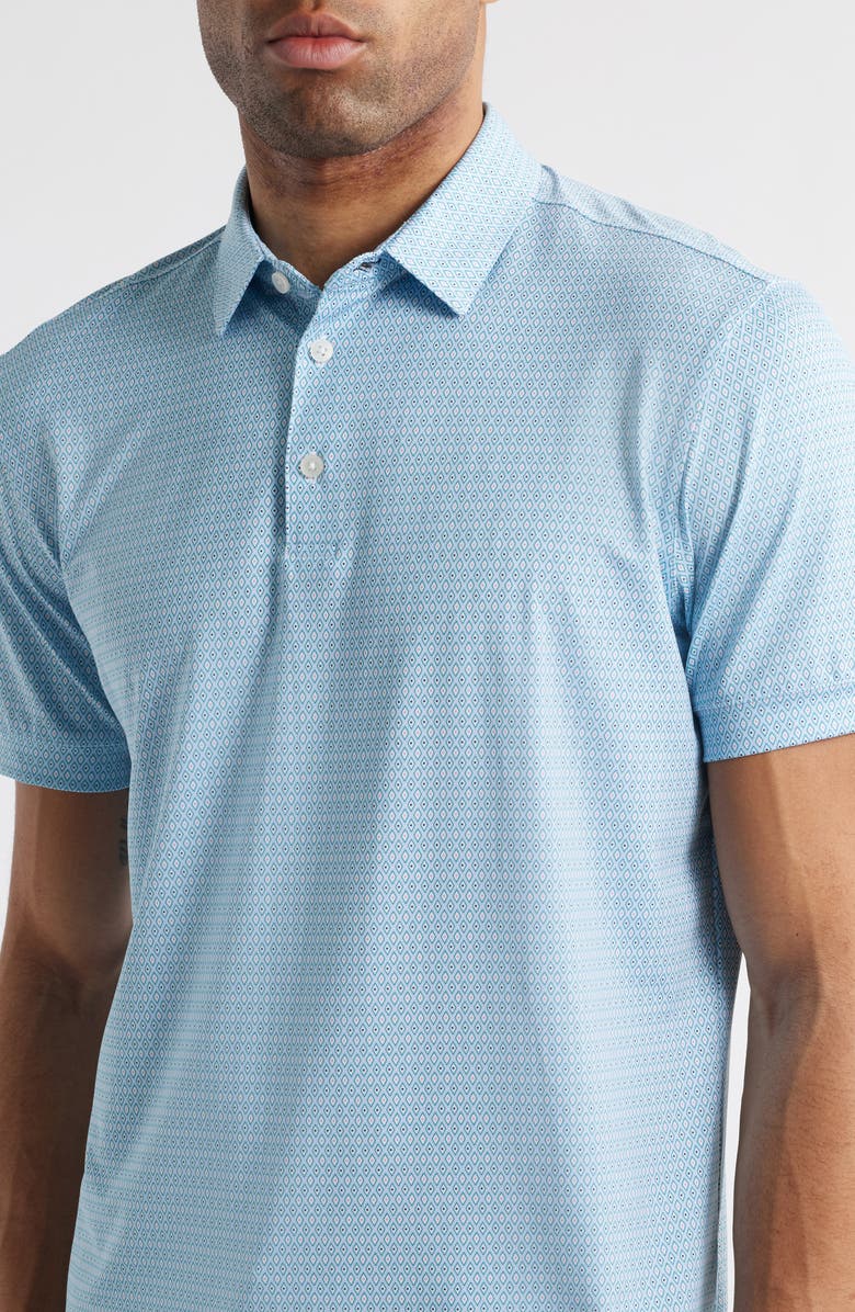 Mizzen+Main Versa Trim Fit Geo Print Performance Golf Polo, Alternate, color, Provence Diamond Sunburst