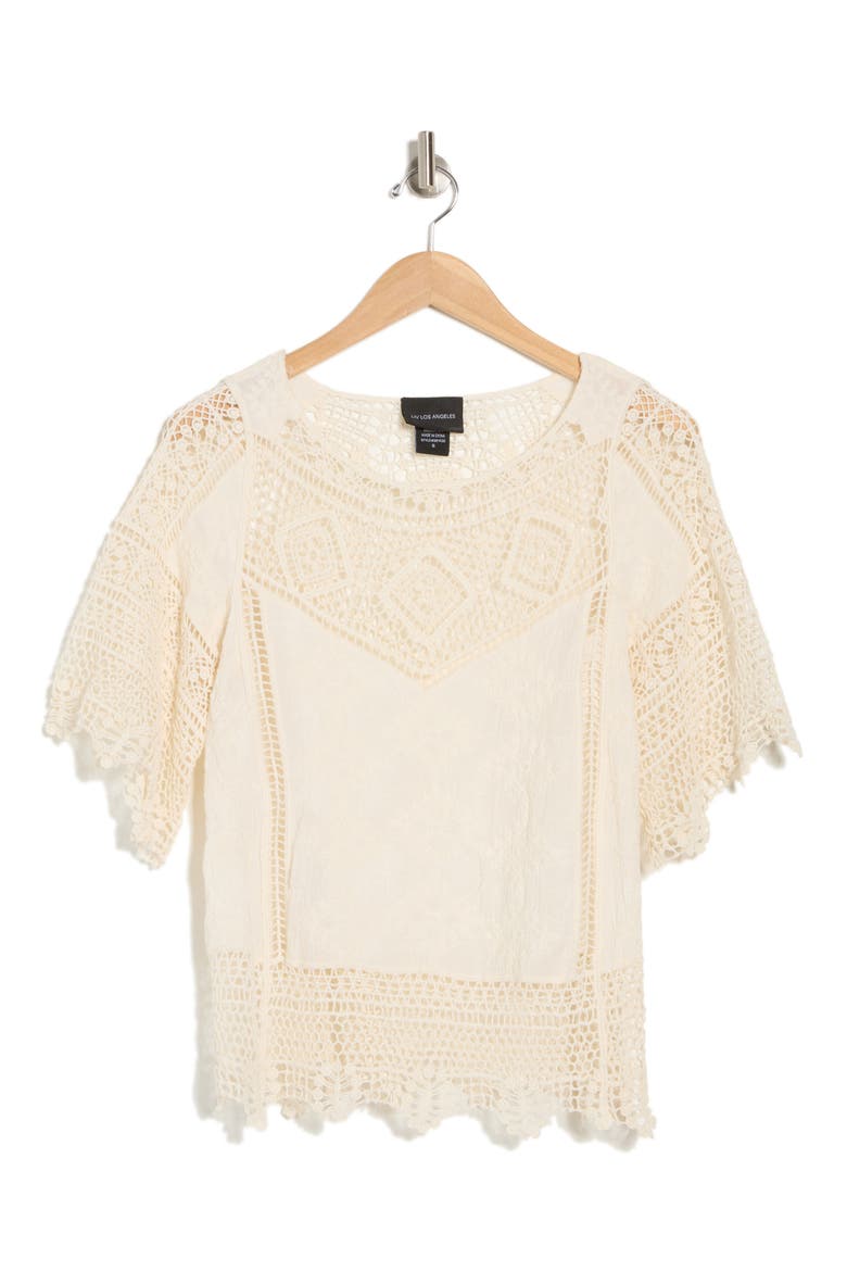 Mixed Media Top, Alternate, color, NATURAL