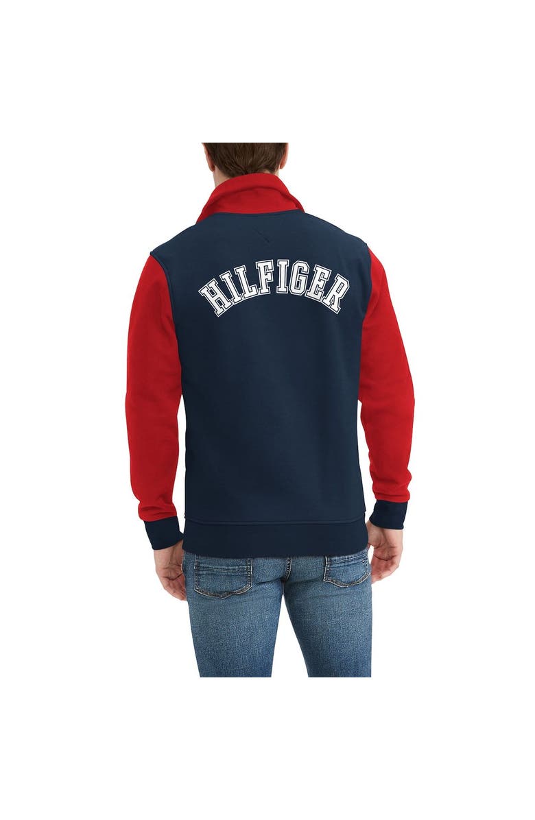 Tommy Hilfiger Men's Tommy Hilfiger Navy/Red New England Patriots Aiden Quarter-Zip Sweatshirt, Alternate, color, Navy