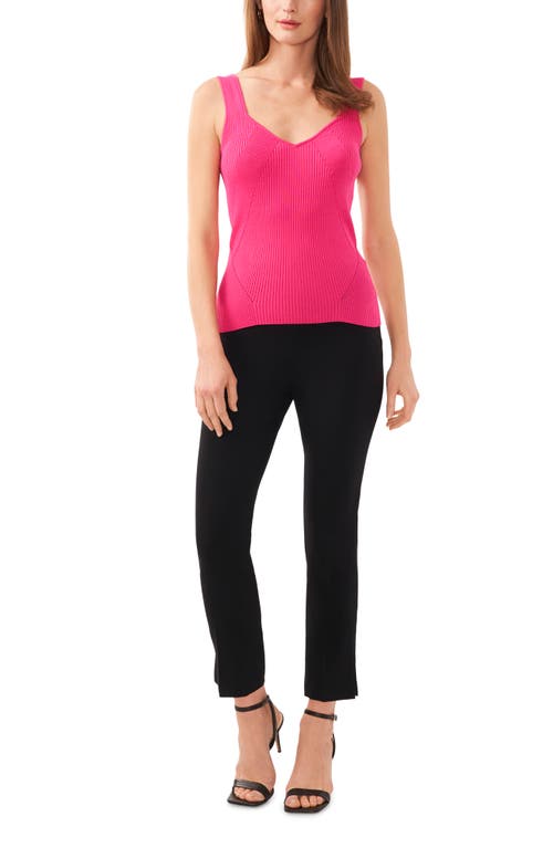 Halogen Traveling Rib Sweater Tank In Magenta Pink