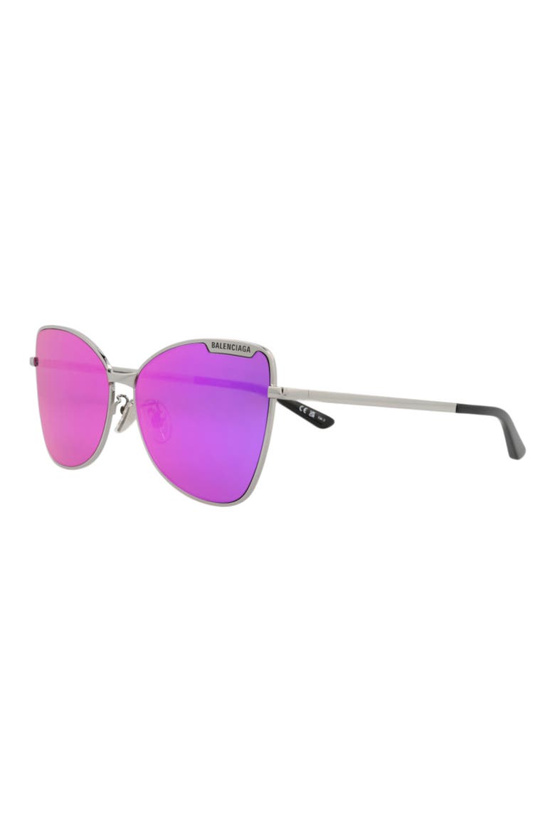60mm Cat Eye Sunglasses, Alternate, color, RUTHENIUM RUTHENIUM VIOLET