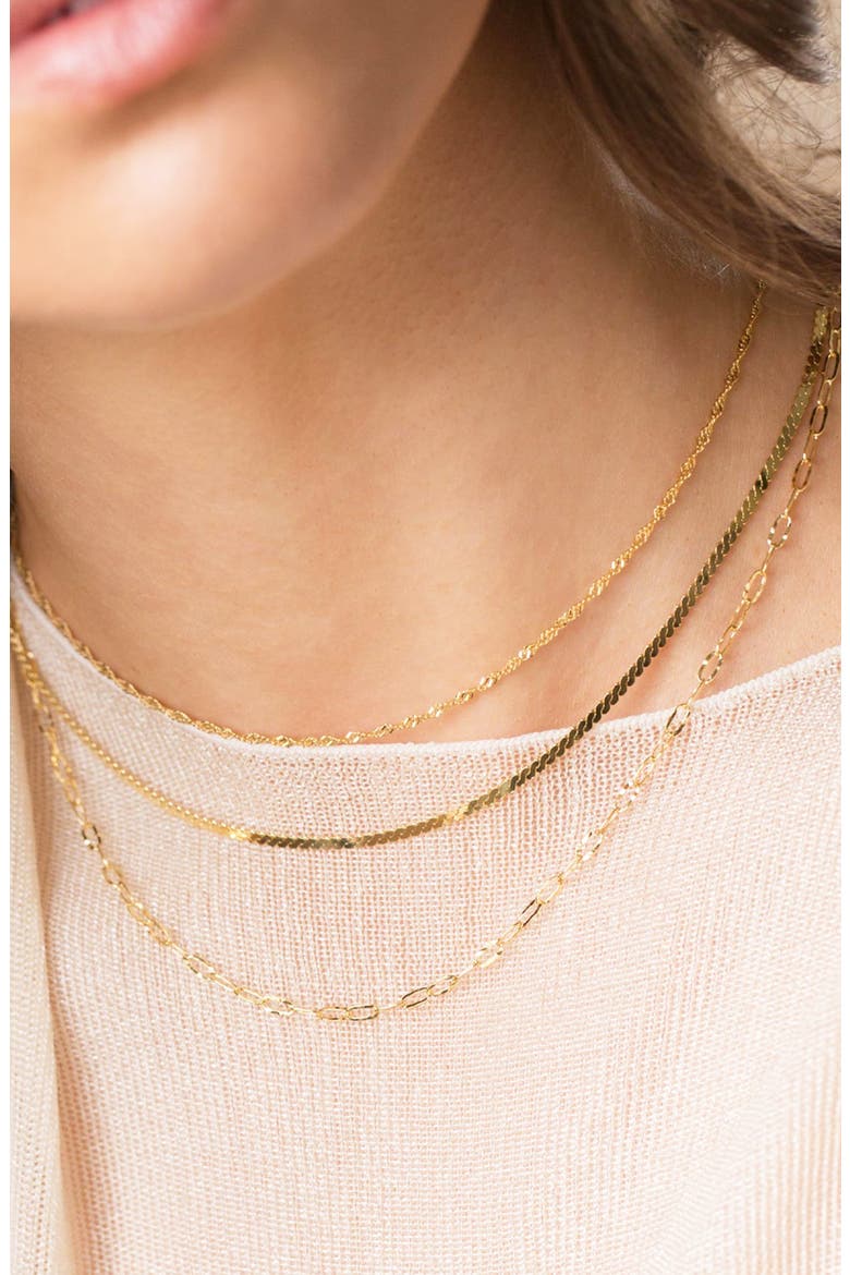 Sterling Silver 18k Gold Plated Ashley Necklace Dainty Everyday Jewelry, Alternate, color, Gold
