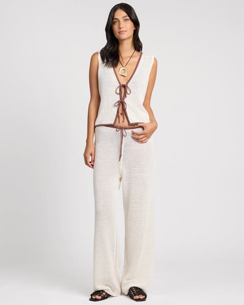 Onia Linen Knit Tie Front Tank Top In White