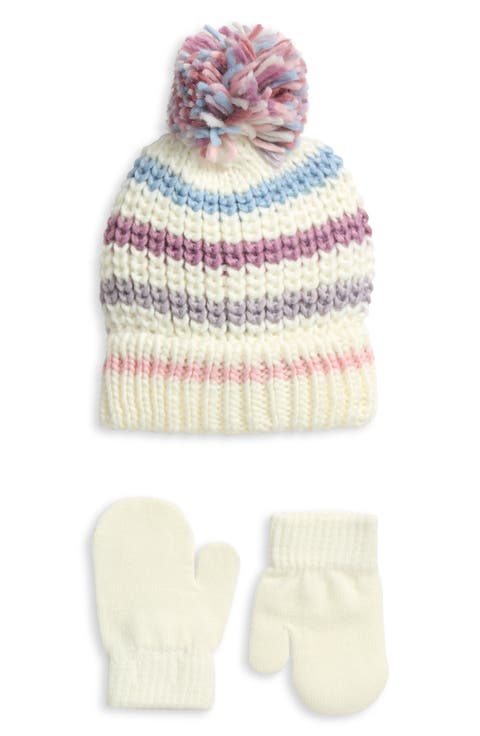 Pompom Beanie & Mittens Set (Baby)