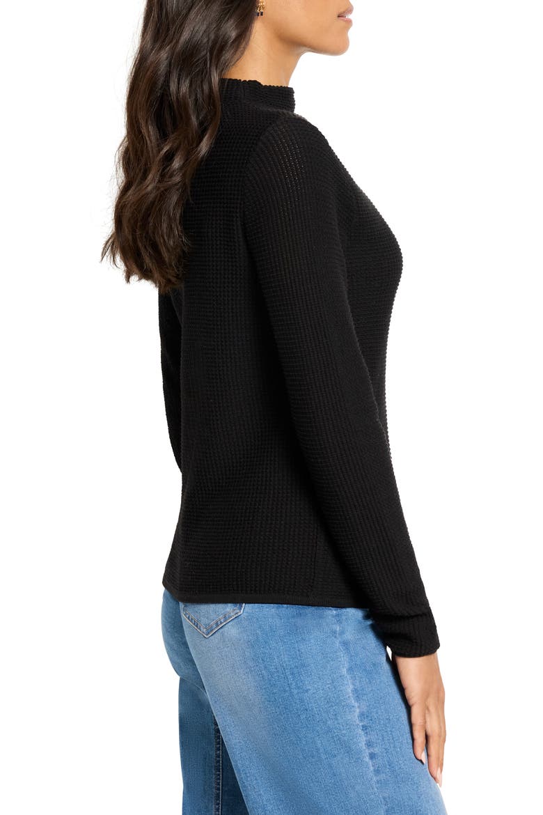 Pixel Mock Neck Sweater, Alternate, color, BLACK ONYX