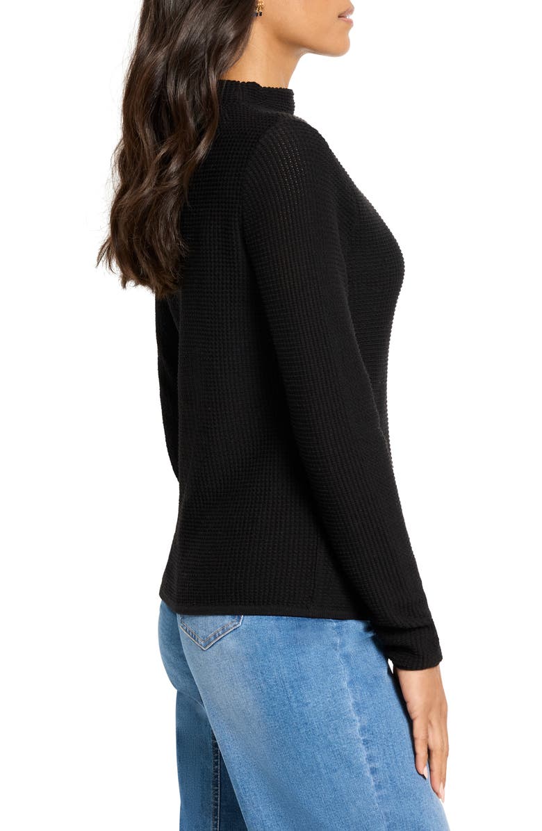 NIC+ZOE Pixel Mock Neck Sweater, Alternate, color, Black Onyx