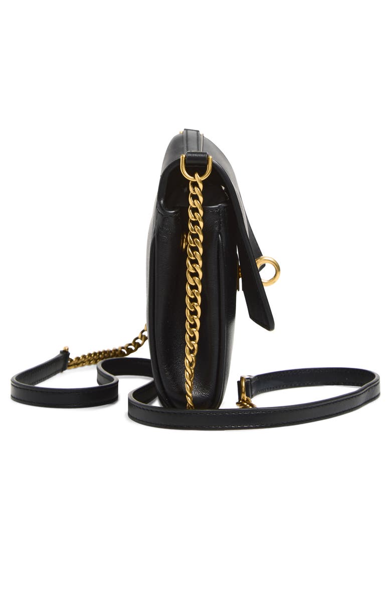 Balenciaga Rodeo Leather Wallet on a Chain, Alternate, color, 1000 Black