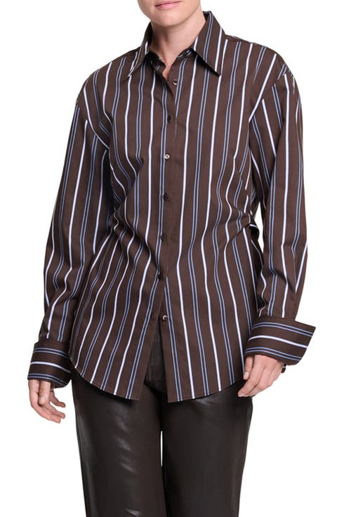 The Night We Met Striped Long Sleeve Shirt