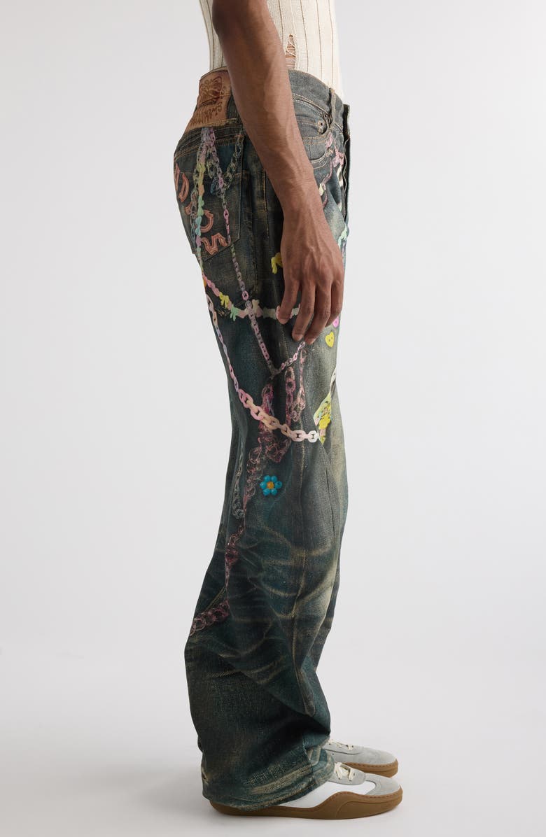 Acne Studios Trompe L'Oeil Baggy Wide Leg Cotton Canvas Pants, Alternate, color,