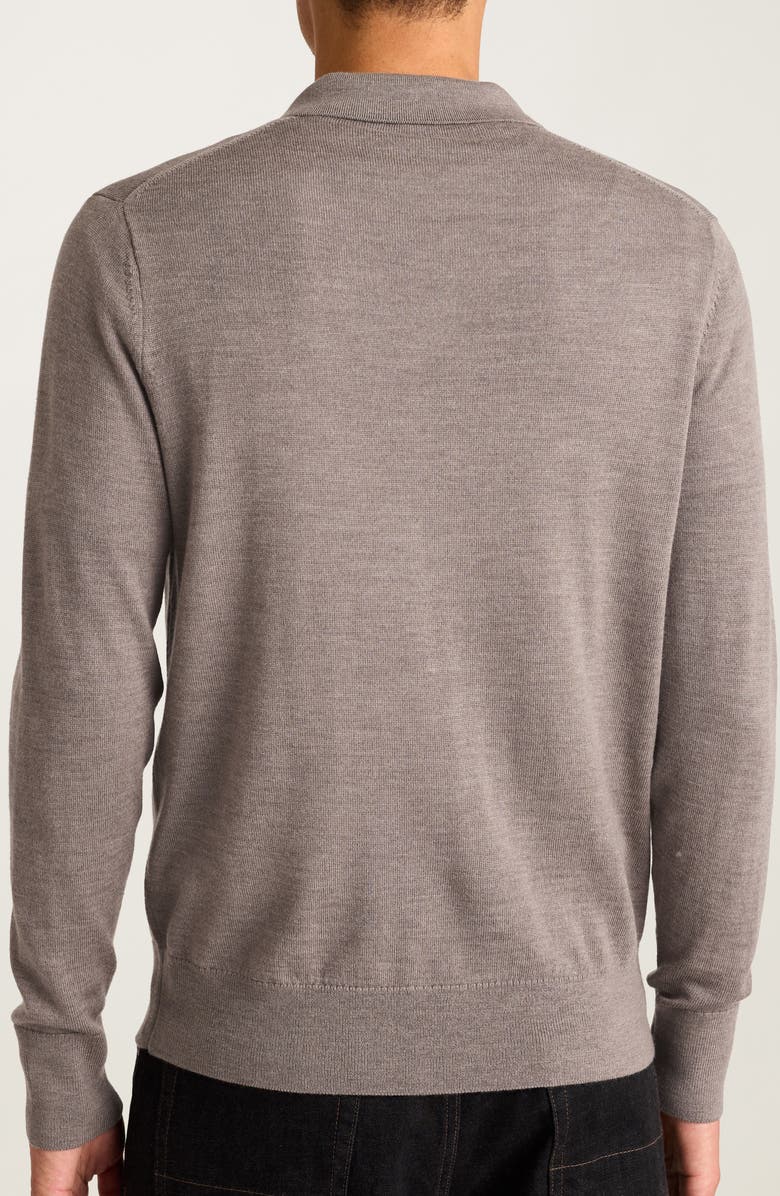 Bonobos Long Sleeve Merino Wool Polo Sweater, Alternate, color, Taupe Heather Ec15049