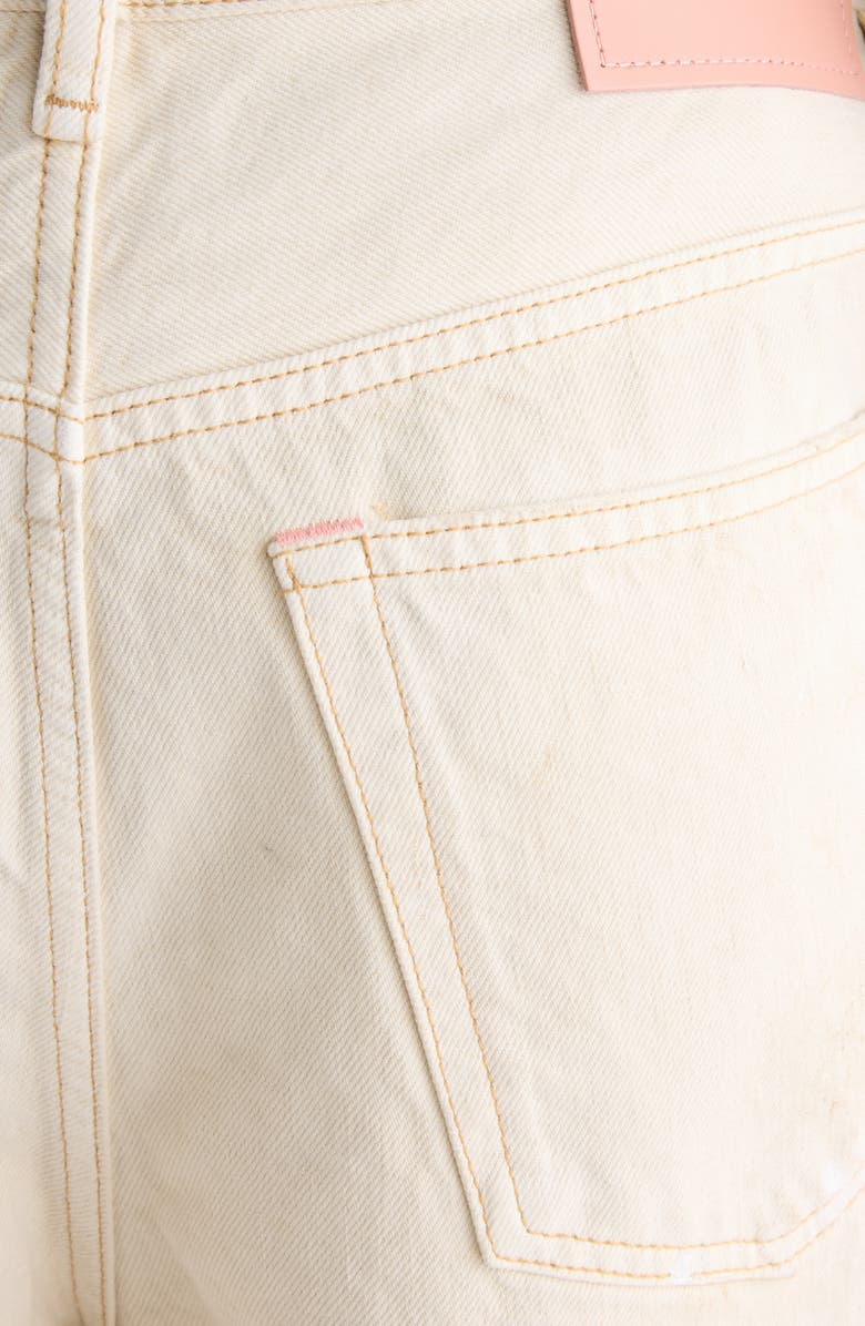 Acne Studios Judda Trafalgar Paint Splattered Denim Bermuda Shorts, Alternate, color, White