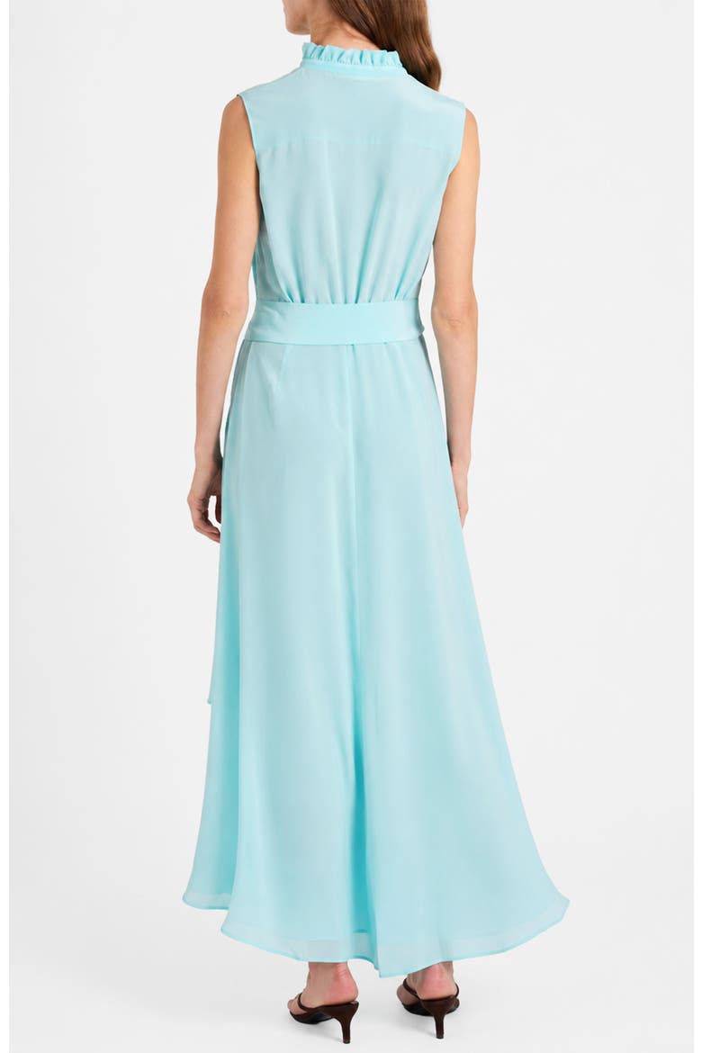 Carson Silk Hi-Lo Ruffle Collar Midi Dress, Alternate, color, Sky Blue