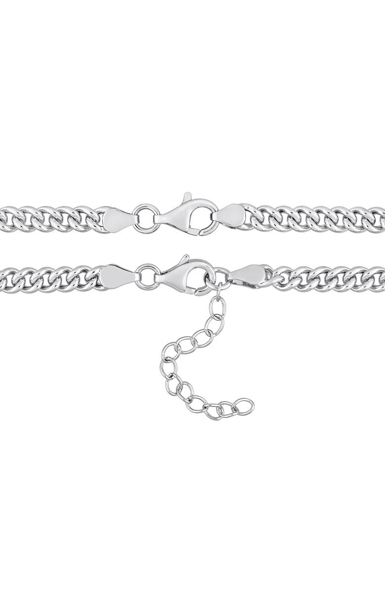 DELMAR Sterling Silver Lab Grown Emerald Necklace & Bracelet Set, Alternate, color, Green